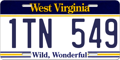 WV license plate 1TN549