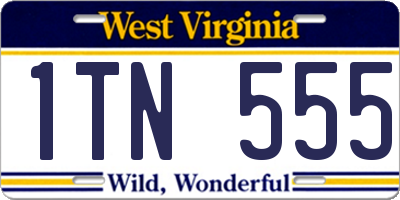 WV license plate 1TN555