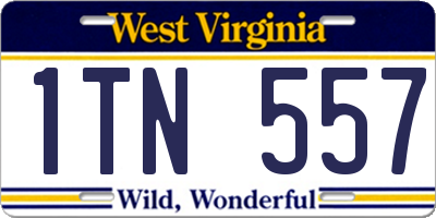 WV license plate 1TN557