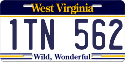WV license plate 1TN562