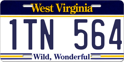 WV license plate 1TN564