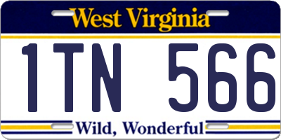 WV license plate 1TN566