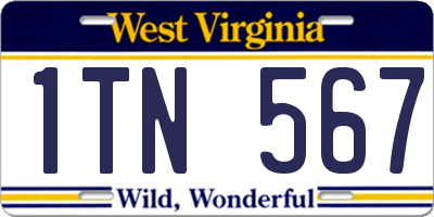 WV license plate 1TN567