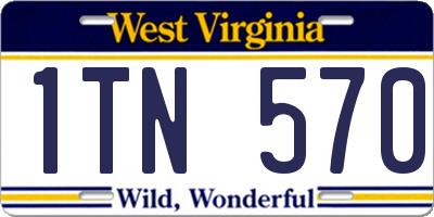 WV license plate 1TN570