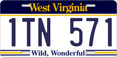 WV license plate 1TN571