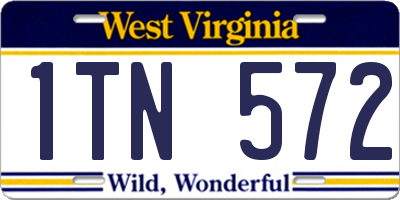 WV license plate 1TN572