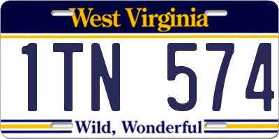 WV license plate 1TN574