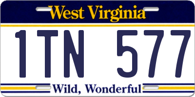 WV license plate 1TN577