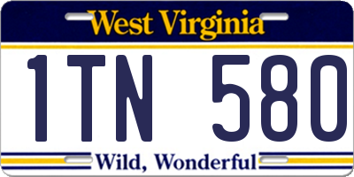 WV license plate 1TN580