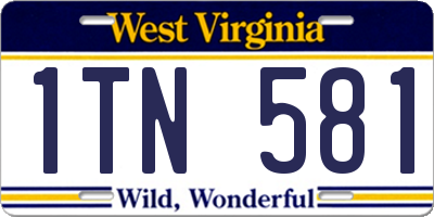WV license plate 1TN581