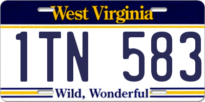 WV license plate 1TN583