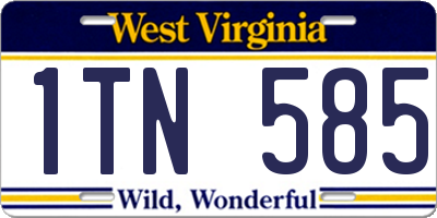 WV license plate 1TN585