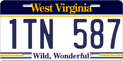 WV license plate 1TN587