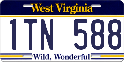 WV license plate 1TN588