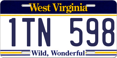 WV license plate 1TN598