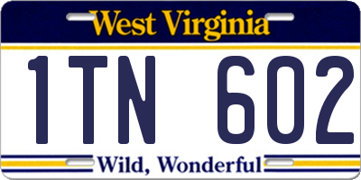 WV license plate 1TN602