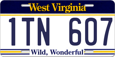 WV license plate 1TN607