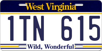 WV license plate 1TN615