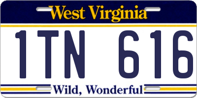 WV license plate 1TN616