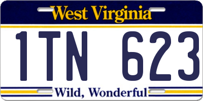 WV license plate 1TN623