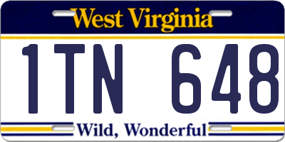 WV license plate 1TN648