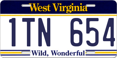 WV license plate 1TN654