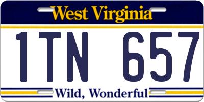 WV license plate 1TN657