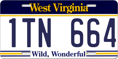 WV license plate 1TN664