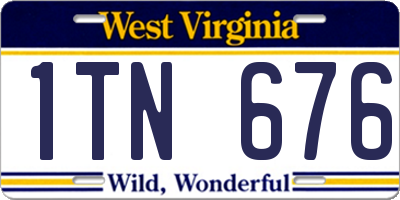 WV license plate 1TN676