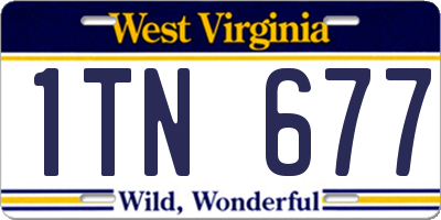 WV license plate 1TN677