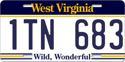 WV license plate 1TN683