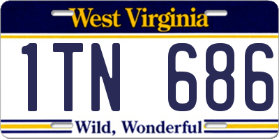WV license plate 1TN686