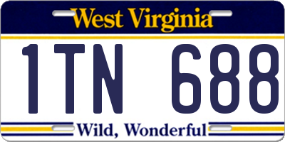 WV license plate 1TN688