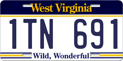 WV license plate 1TN691