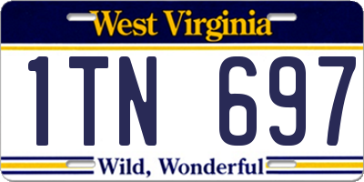 WV license plate 1TN697