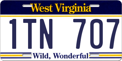 WV license plate 1TN707
