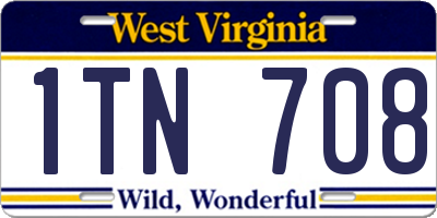WV license plate 1TN708