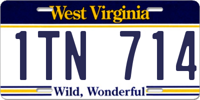 WV license plate 1TN714