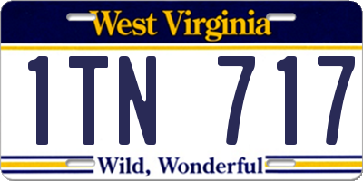 WV license plate 1TN717
