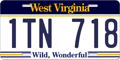 WV license plate 1TN718