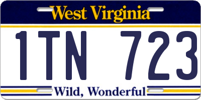 WV license plate 1TN723