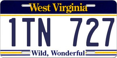 WV license plate 1TN727