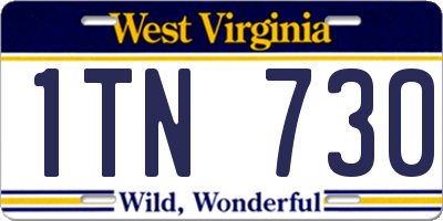 WV license plate 1TN730