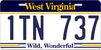 WV license plate 1TN737