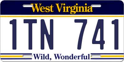 WV license plate 1TN741