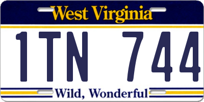 WV license plate 1TN744