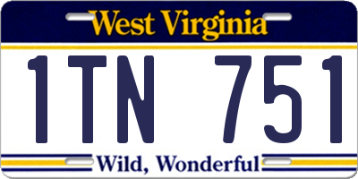 WV license plate 1TN751