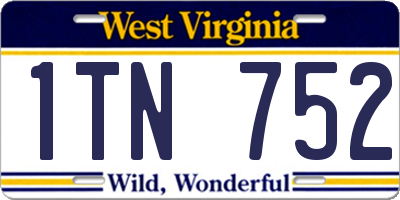 WV license plate 1TN752
