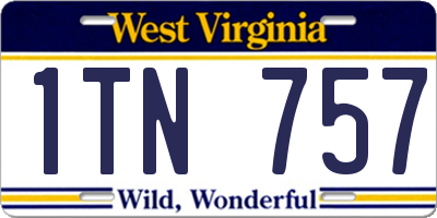 WV license plate 1TN757