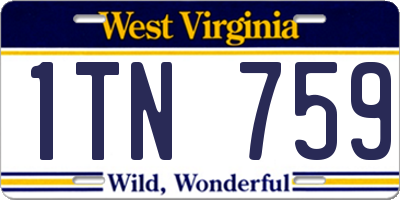WV license plate 1TN759
